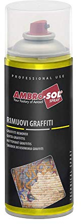 Ambro-Sol - I256/GRAFF Enlève Les Graffitis, Spray Élimine Tous Types de Peinture Des Murs et de beaucoup d’autres Surfaces, Bombe En Fer Blanc 100% Recyclable à l’Infini de 400 ml