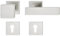 Drückergarnitur Knopf - Griff quadratisch Türklinke Edelstahl für Zimmertüren | LDH 2187 | Wechselgarnitur rechts | Edelstahl matt gebürstet | 1 Knauf-Garnitur eckig - Design Türbeschläge Innentüren