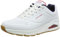 Skechers Men's Uno Stand on Air Sneaker, White Durabuck Navy Red Trim, 7.5 UK