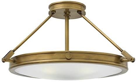 Licht-Erlebnisse Premium Deckenleuchte rund Jugendstil in Messing elegant GRACIA Lampe Esszimmer Wohnzimmer