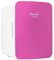 Cooluli 10L Mini Fridge for Bedroom, Car, Office Desk & Dorm - Portable Thermoelectric Cooler & Warmer for Food, Drinks, Skincare - Compact Refrigerator with Glass Front, Pink