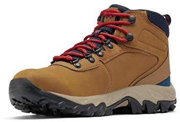 Columbia Newton Ridge Plus II, Herren-Wanderstiefel, wasserdicht, Hellbraun/Roter Samt, 43.5 EU