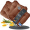 LILENO HOME 4er Set Stuhlkissen Braun (38x38x8 cm) - Sitzkissen für Gartenstuhl, Küche oder Esszimmerstuhl - Bequeme UV-beständige Indoor u. Outdoor Stuhlauflage als Stuhl Kissen