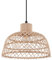 EGLO Pendelleuchte Ausnby, 1 flammige Hängelampe Vintage, Skandinavisch, Boho, Hängeleuchte aus Holz in Natur und Metall in Schwarz, Esstischlampe, Wohnzimmerlampe hängend mit E27 Fassung