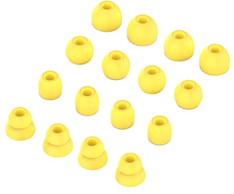 Tencloud Ear Tips Compatible with Powerbeats Pro/Beats Flex/BeatsX Earphones, Replacement in-Ear Earbuds Tip Cups Soft Silicone Cushions Covers 8 Pairs 4 Sizes for Powerbeats 3 2 1 (Yellow)