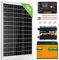 ECO-WORTHY Kit pannello solare monocristallino off grid 120W 12V ad alta efficienza: pannello solare 120W mono e batteria LifePO4 20Ah e inverter 600W e regolatore di carica solare 20A
