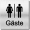 Türschild Gäste WC Schild UV Druck 12 x 12cm - 3mm Aluverbund - Made in Germany - Art.Nr. 2009