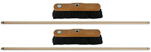 Novaliv 2 scope per interni, con manico in legno, setole sottili, setole di animali