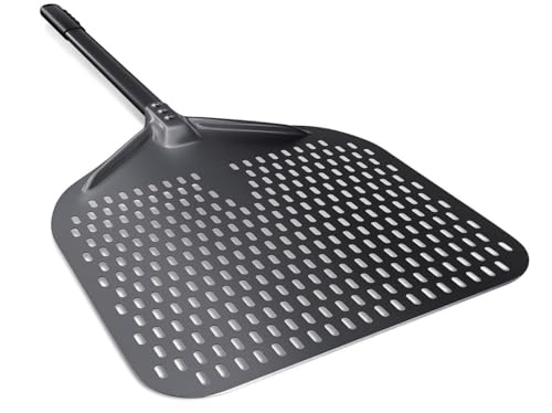 12-Inch Perforated Pizza Peel – Non-Stick Professional Pizza Turning Paddle, Anodized Aluminum Pizza Shovel with 30cm Detachable Handle – Ideal for Homemade Pizza, Bread & Cakes