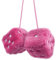 ygmoner Paar Retro Quadratischer Spiegel Hängendes Paar Fuzzy Plüschwürfel mit Punkten Für Autoinnenraum Ornament Dekoration (Rosa)