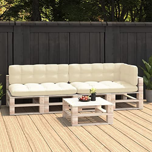 Leepesx Palettensofa-Auflagen 5 STK Palettenkissen, Sitzkissen Outdoor, Palettensofa Polster, Palettenmöbel Balkon, Sitzkissen Gartenmöbel, Paletten Sitzkissen, Creme