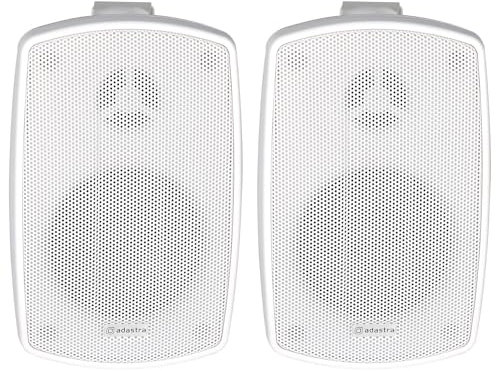 Adastra | Weather Resistant Indoor and Outdoor Full Range Speakers Supplied in Pairs, Patio Music, Garden Speakers, Kitchen or Bathroom Audio | 60W | 3 | White