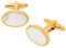 Jonwo Perlmutt 4.5cm Krawattennadeln und Manschettenknöpfe für Herren Silber Gold Cufflinks Tie Clip Hochzeit Hemd Party Geburtstag Jubiläum Kleid (Oval Vergoldet Manschettenknöpfe)