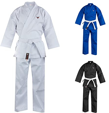 Mytra Fusion kimono judo Varios tamaños y colores kimono jiu jitsu, BJJ Gi Jujitsu Gi ultraligero para hombres, mujeres y niños (0/130, White)