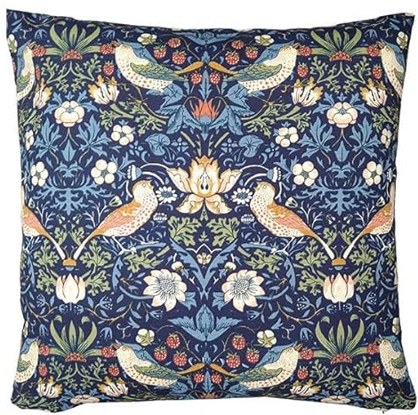 WILLIAM MORRIS Strawberry Thief Navy Cushion And Pad