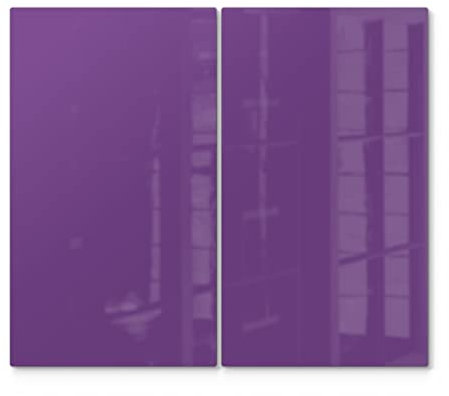 DEQORI Herdabdeckplatten Glas | 2er Set 60x52 cm | Unifarben - Violett | Ceranfeld Abdeckplatten in Küche | Herd-Abdeckungen universal | Glasplatten & Schneidebretter für Kochplatte