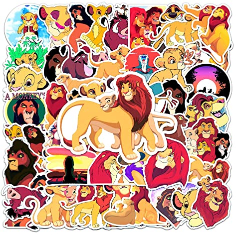 50 Stück The Lion Aufkleber für Laptop, Stoßstange, Skateboard, Wasserflaschen, Computer, Telefon, Gitarre, Cartoon-Aufkleber für Kinder, Teenager und Erwachsene