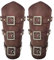 keland 2 Stücke Leder Stulpen Armreif Mittelalter Bogenschießen Armschienen Armstulpe Ritter LARP Wikinger Zubehör Armschutz (A-Braun)