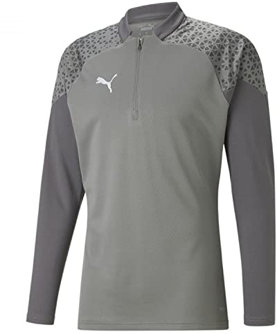 PUMA Herren Teamcup Training 1/4 Zip Slim Fit Top, Flach, Mittelgrau, L EU