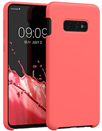 kwmobile Case Compatible with Samsung Galaxy S10e Case - TPU Silicone Phone Cover with Soft Finish - Neon Coral