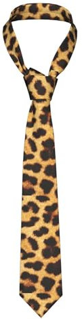 Pathway Lässige Herren-Krawatte, Business-Krawatte, modische schmale Herren-Krawatte, bedruckte Krawatten für Business, Feiern, gesellschaftliche Veranstaltungen., Leopardenmuster, Einheitsgröße