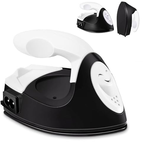 GoLashFun Mini Craft Iron Machine,Black Small Electric Heat Press Iron Portable Handy Travel for Heating Transfer Vinyl Projects,Clothes Shoes Bags Hats