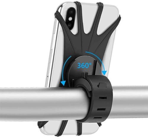 Universal Bicycle Phone mount Detachable Bike Motorcycle Cell Phone Holder 360° Rotatable Adjustable Bike Handlebar Mount Compatible for 4 to 6.3 Smartphones