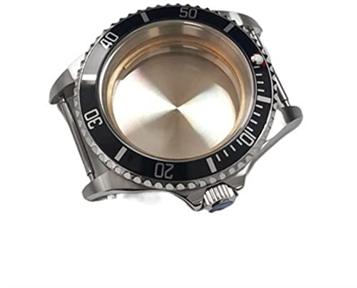 LoRier NH35 Boîtier Piggy Bouton Crown Guard Fine Cas d'acier 40mm Verre Saphire Convient au NH35 / 36 / 4R36 / 7S Mouvement Boîtier de montre (Color : 4, Size : 40mm)