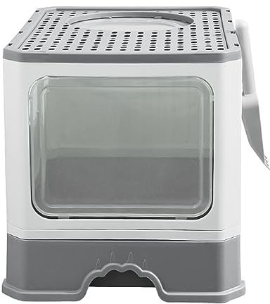 Arenero Cerrado Sanitario Gato Arenero para Gatos arenero para Gatos arenero Gatos Grande Cubierta-50 * 35 * 38CM-Gris