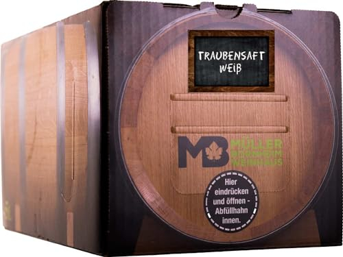 Weinhaus Müller Bornheim 5L Bag in Box weißer Traubensaft Direktsaft 2024 volle Frische der Traube - Traubensaft made in Germany, Größe:5 L, Farbe:weiß