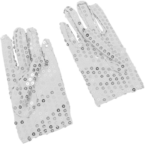 BIGULA Glänzende Pailletten Handschuhe für Kinder leichte Vollfinger Handschuhe Gesangshandschuhe Weihnachtsfeier glänzende Tanzhandschuhe