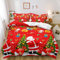 Luofanfei Weihnachts Bettwäsche 135x200 4teilig Rot Weiß Grün Weihnachtsbaum Weihnachtsmänner Warm Weiche Bettwäsche Set Weihnachten Microfaser Bettbezüge und Kissenbezüge 80x80cm mit Reißverschluss