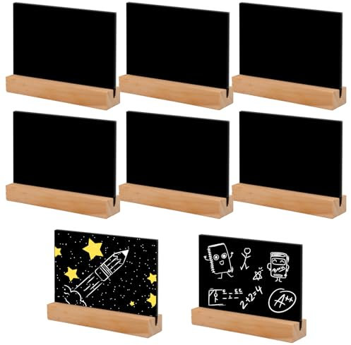 8 Stück Kreidetafel Klein, Mini Kreidetafel mit Ständer Kleine Tafel zum Beschriften Buffet Schilder Tischkarten für Hochzeit Party Geburtstag Bar Preisschilder Dekoration