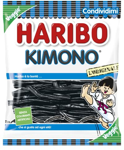 Haribo Kimono, Caramelle Gommose, Gusto Liquirizia, Ideali Per Feste E Dolci Momenti Di Relax - 175gr (Confezione da 6)