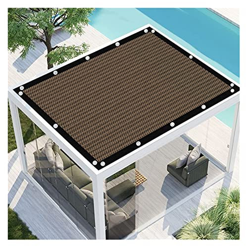Toile d'ombrage pour extérieur avec œillets pour balcon, terrasse, porche, pergola, appartements, balustrade, protection contre le vent, 4 x 6 m, marron