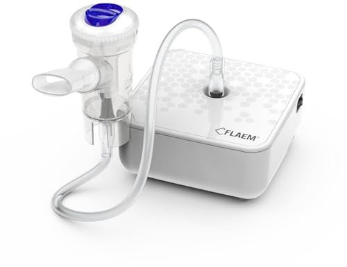Flaem, ProfiNeb 2024, Aerosol Portatile Silenzioso per la cura delle Basse Vie Respiratorie, Macchina Aerosol Adulti e Bambini Certificato MDR completa di Mascherine Soft Touch, Made in Italy