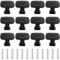 Roellgs 12Pack Cupboard Knobs Black Door Knobs Black Cabinet Knobs Kitchen Door Knobs Round Draw Knobs Cupboard Door Handles (Square Shape, Black)