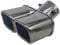 MFTGRS Auspuffblende Edelstahl Titan Schwarz Autoauspuff Schalldämpfer Einlass 60MM 76MM 1 STK Universal Quadrat Doppelauslass Auto Auspuff Endrohr(63 mm gebogen)