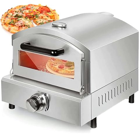 Forno Per Pizza Da Esterno Forni Per Pizza A Pellet Con Pietra Per Pizza Rotonda Girevole Portatile A Legna Con Termometro Incorporato Stufa Per Pizza Per Campeggio Da Esterno Picnic