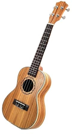 Akustische Ukulele Konzert Zebra Holz Hawaiian 4 Saiten Kleine Gitarre Elektrische Ukulele Musikinstrument Mit Pickup EQ(Ukulele,26)
