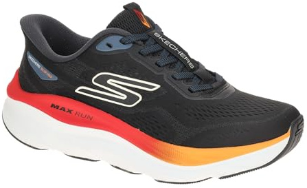 Skechers Herren Max Run Hands Free Slip-ins Sneaker | Freihändige Slip-Ins, maximale Dämpfung, luftgekühlte Goga-Matten-Einlegesohle, ultraleichte Zwischensohle, Goodyear Gummi
