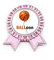 Broche en forme de ballon de basket rose, M, Métal