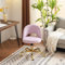 Bonnlo Office Chair Velvet Fabric Swivel Computer Desk Chair Comfy Armless Vanity Task Chair With Adjustable Height, Ergonomic for Home Bedroom Purple (Delicate Lilac)