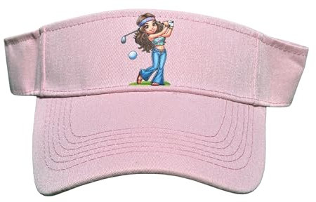 Hippie Chick Golf Visor Pink, Pink, One size
