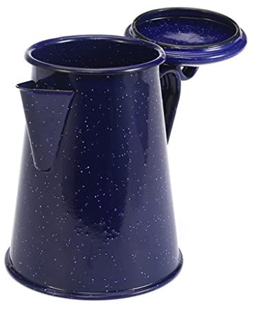 Kaffeekanne Emaille Hand Tee Wasserkocher Teekanne Vintage Wohnkultur Brauen von Kaffee über Herd und Feuer (Color : WhiteStyle, Size : 2.4L)