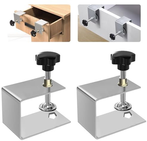 C Clamps Desk Cabinet Table Drawer Front Fixing Clamp Climp Clip Clips Metal Woodworking Tools Universal Adjustable Installation, 2 Pcs