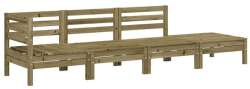 Eleganz Gartensofa 4-Sitzer aus kesseldruckimprägniertem Kiefernholz – Langlebig & Wetterfest – Perfekt für Garten, Terrasse & Balkon – Gemütliches Design für Familien & Freunde