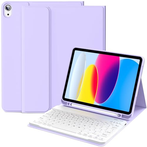 Funda protectora para tablet con teclado Bluetooth, funda protectora magnética para iPad 10 generación de 10.9 pulgadas 2020/iPad 11 (2025) A16