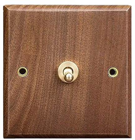 Interruptor de palanca, interruptor de palanca con placa de pared de madera, luz de color nogal de 3, 4x3, 4 para decoración única del hotel en casa, placa de pared
