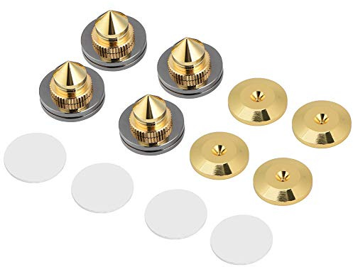Cocoarm 4 Stück Lautsprecher-Isolationsspikes, Standfüße, HiFi-Lautsprecher, AMP, CD-Konus-Basispads, 28 X 25 Mm